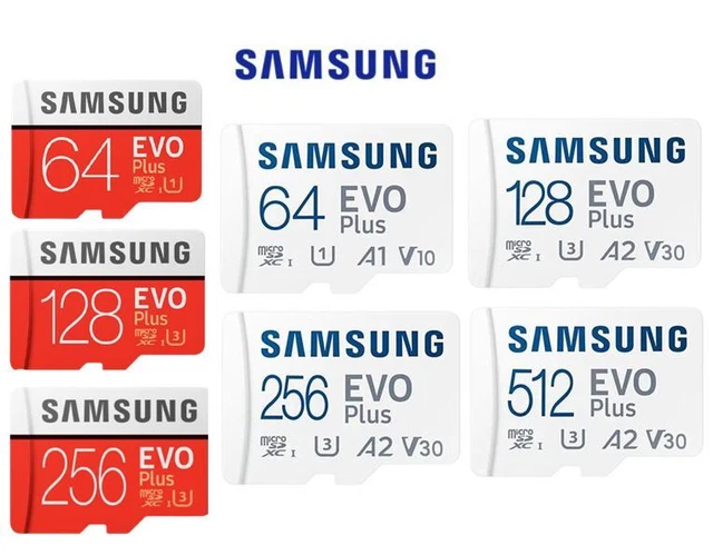 SAMSUNG 64Gb 128Gb 256Gb 512Gb Micro SD SDHC Carte mémoire C10 EVO PLUS A1 FR