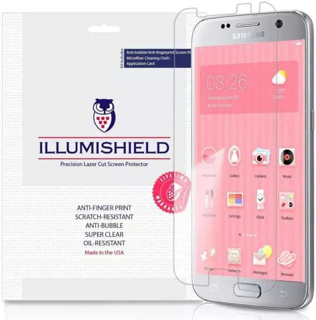 ILLUMISHIELD Screen Protector Compatible with Samsung Galaxy S7 (3-Pack) Clear H