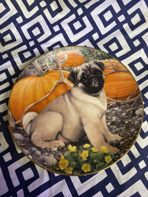 Danbury Mint Pumpkin Patch Pug Plate