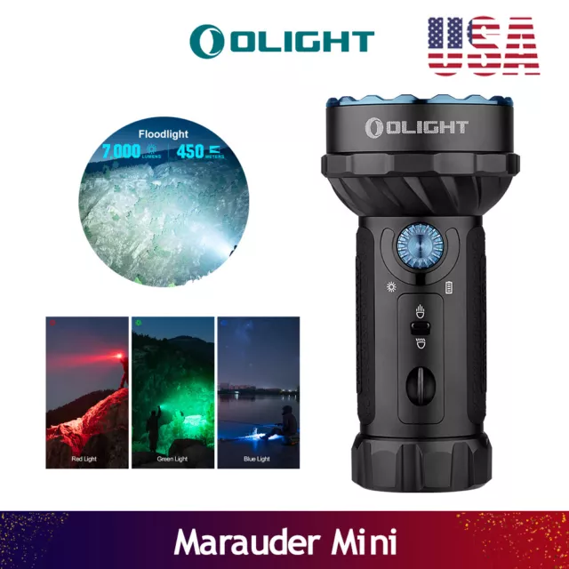 Olight Marauder mini 7000 lumens LED Powerful Flashlight Dual-beam Safety Black