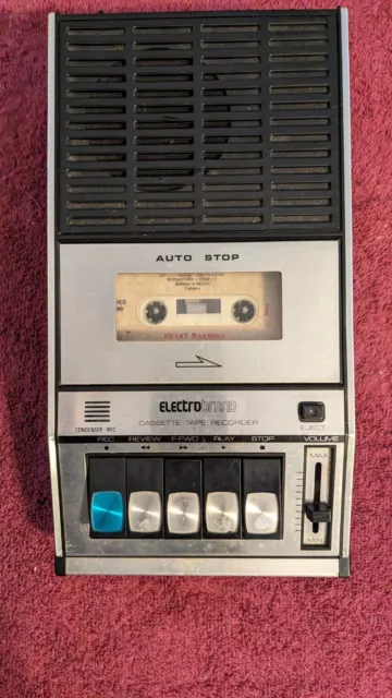 Vintage Electro Brand Portable AC/DC Cassette Tape Recorder #7714