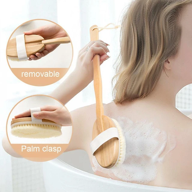 Bath Brush Long Handle Back Body Shower Brush Lazy Man Bathroom Spa Scrubber Hot