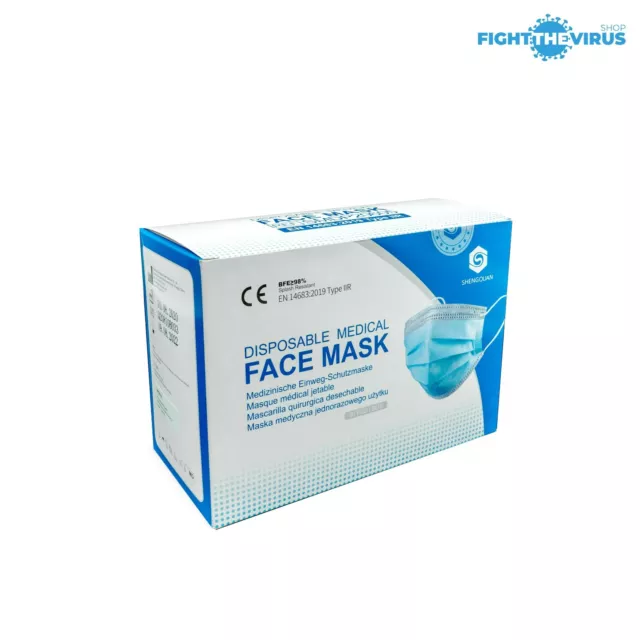 50 Einweg Mund Maske 3-lagig Mundbedeckung Hygienemaske Mund Nasen Maske
