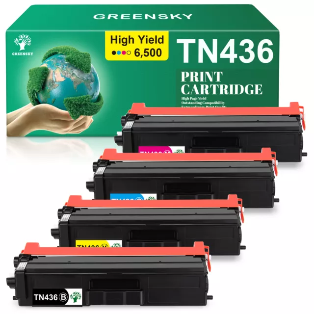 4 Pack TN436 Toner Cartridge for Brother TN433 HL-L8360CDWT MFC-L8900CDW Printer