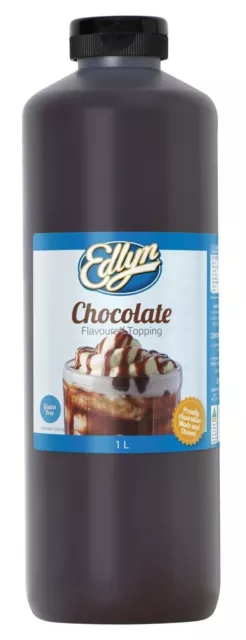 CHOCOLATE EDLYN FLAVOUR TOPPING SYRUP 1L Bottle Thick Shake Milkshakes /Sundaes