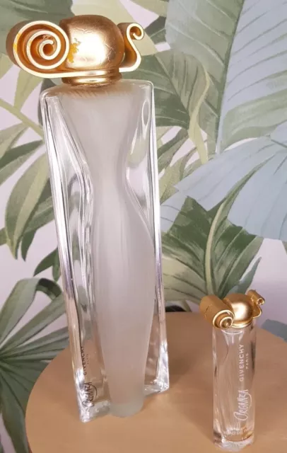 2 Vintage Empty Glass Perfume Bottles Collectible Givenchy Organza Decorative