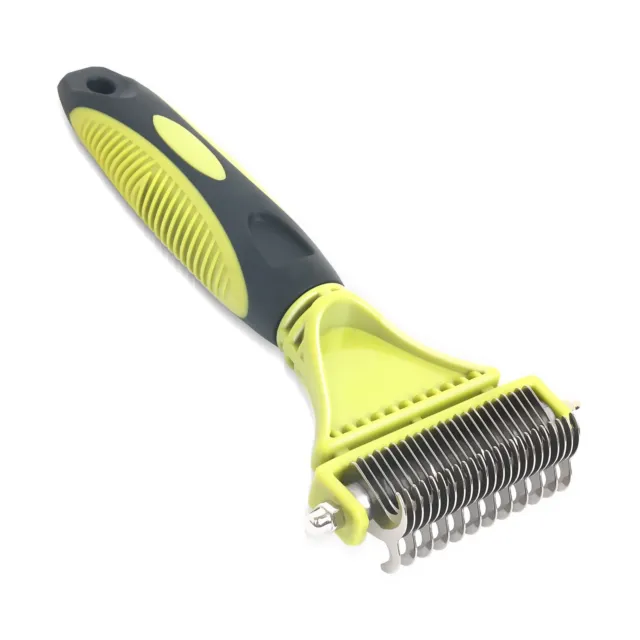 Professional 2 Sided Dog Dematting Undercoat Rake Comb for Dogs & Cats Safely Re