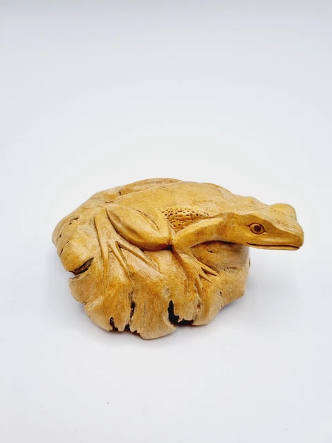 Wooden Frog Hand Carved