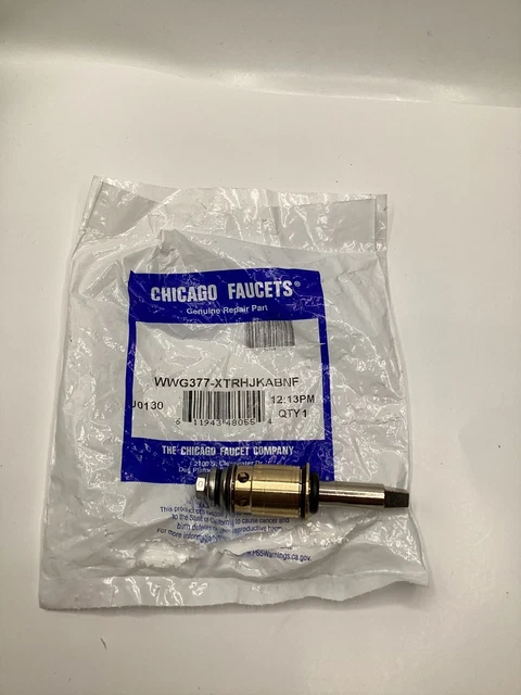Chicago Faucets Cold Water Quarter Turn Long Stem Cartridge WWG377-XTRHJKABNF