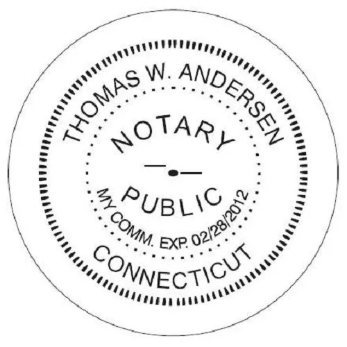 State of CONNECTICUT  | Custom Round Self-Inking Notary Public Stamp Ideal 400R