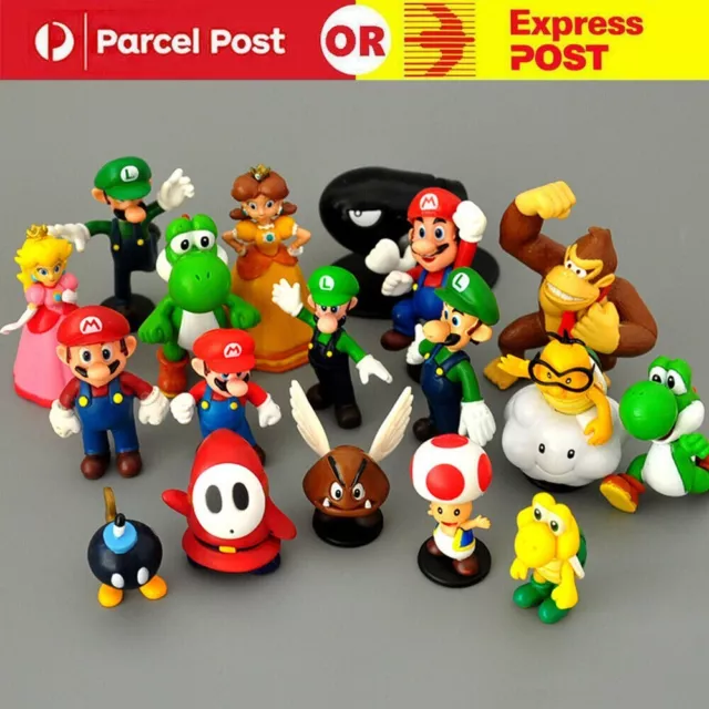 18pcs Super Mario Bros Action Figures Figurines Set Cake Topper Decor Kid Toy