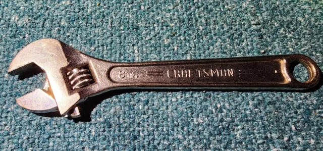 Llave ajustable vintage Craftsman 44603 8"" pulgadas 200 mm.  ¡Forjado en EE. UU.!