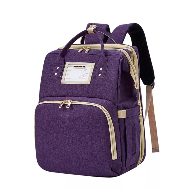 Diaper Bag 3 in 1 Baby Bed Portable Bassinet Crib Backpack Travel Purple