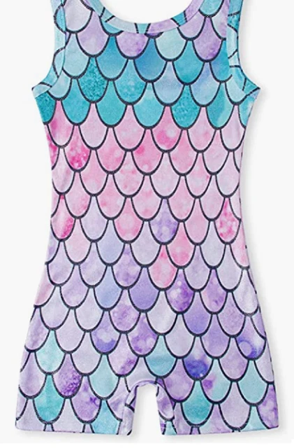 Gymnastics Unitard Metallic Mermaid Medium Child Colorful TUONROAD  Dance Acro