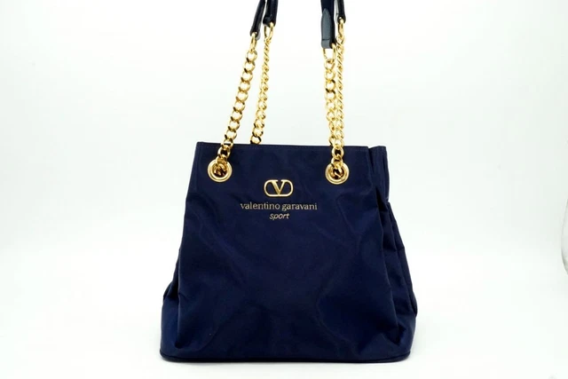 Sac à Main Valentino Garavani Vintage - Cuir Et Toile - Style Cartable - Occasion Très Bon état
