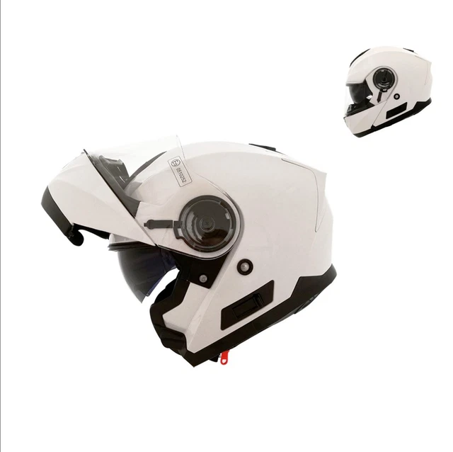 CASCO ABATIBLE SHIRO Sh 507 Blanco Con Gafas Doble Homologacion