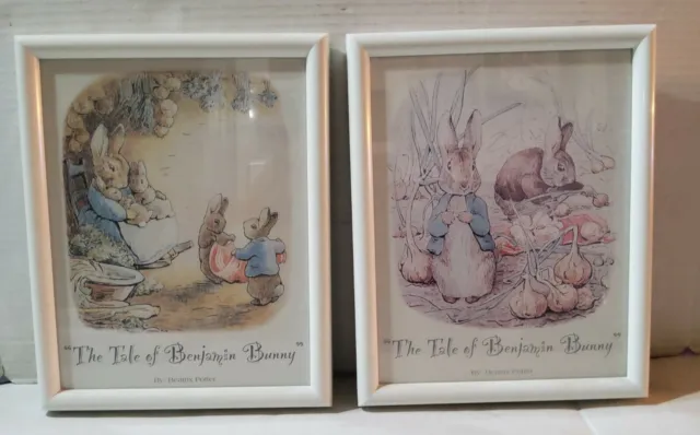 Beatrix Potter The Tale of Benjamin Bunny 2 Wall Pictures Nursey Story 8x10