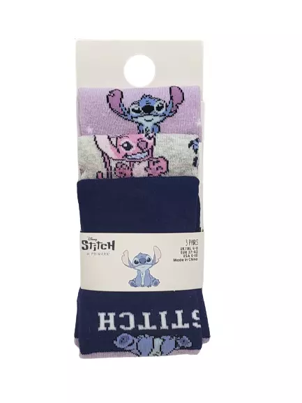 Disney Lilo & Stitch 3 Pair Socks Multicolour Shoe Liners Age 4-8 Gift Primark