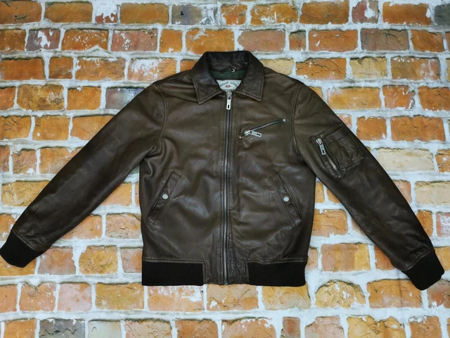Veste Aviateur Cuir Chevignon Vintage - Pilote's Flight Engineer's - Taille M - Vert