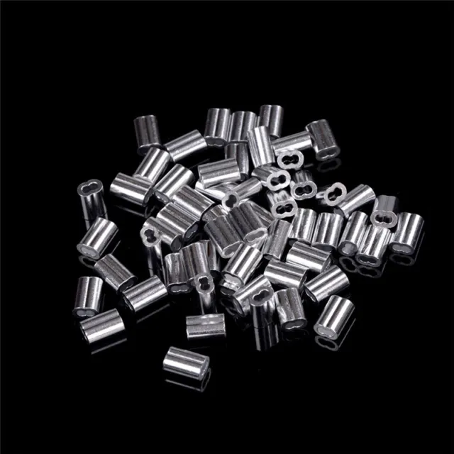 50pcs 1.5mm Cable Crimps Aluminum Sleeves Cable Wire Rope Clip Fit.IM tianzhu