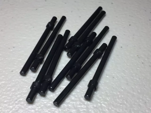 New Black LEGO Bar 6L with Stop Ring Poles Antennas 63965 Authentic (x10)