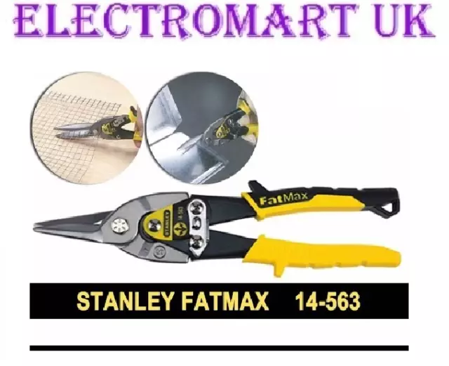 Stanley Fat Max Aviation 250Mm Straight Cut Tin Snips Shears Metal Cutters