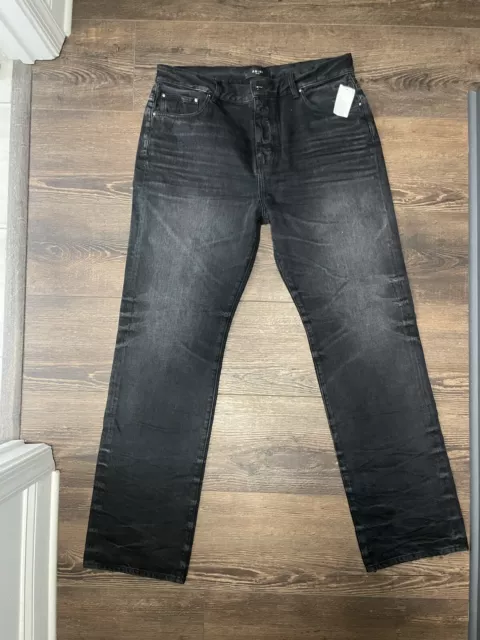 Amiri Distressed Straight Leg Jeans in Black Size 36