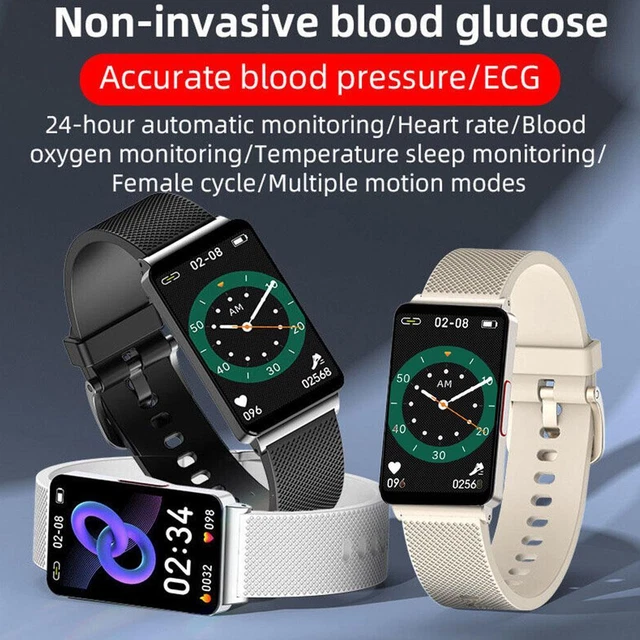 EP08 BLOOD GLUCOSE Sugar Smart Watch Body Temperature ECG HRV Monitor