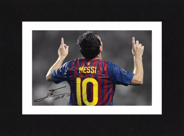 8X6 Mount LIONEL MESSI Autograph Signed PHOTO Print Ready To Frame BARCELONA