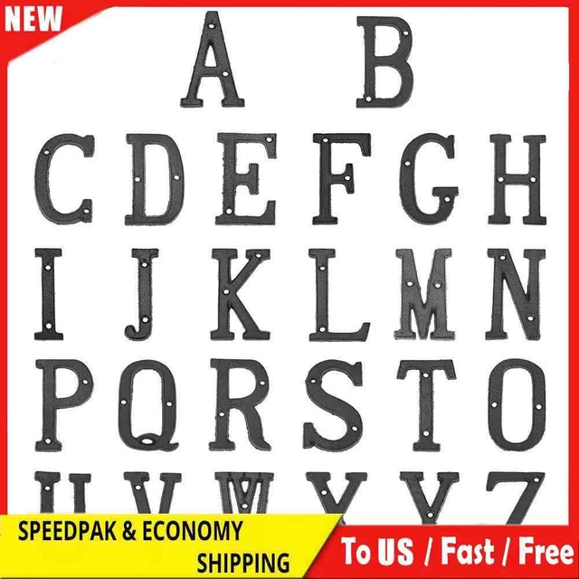 Metal Letters Alphabet Cast Iron House Sign Doorplate DIY Cafe Shop Wall Decor