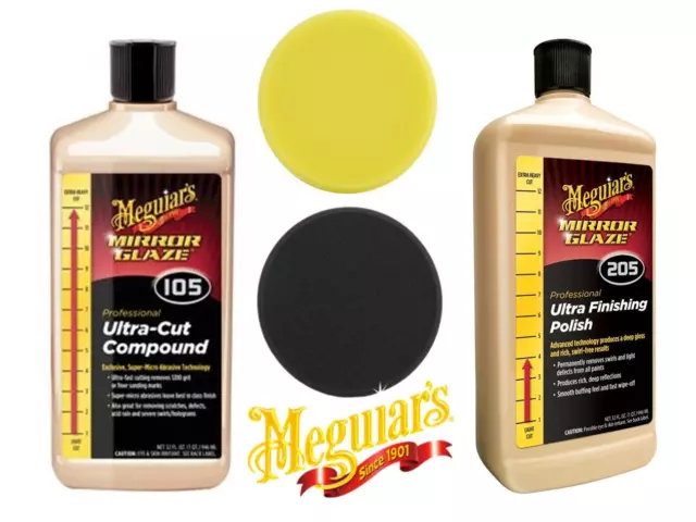 Kit de Lustrage Meguiar's M105 et M205 + Pads DFF6 et DFP6