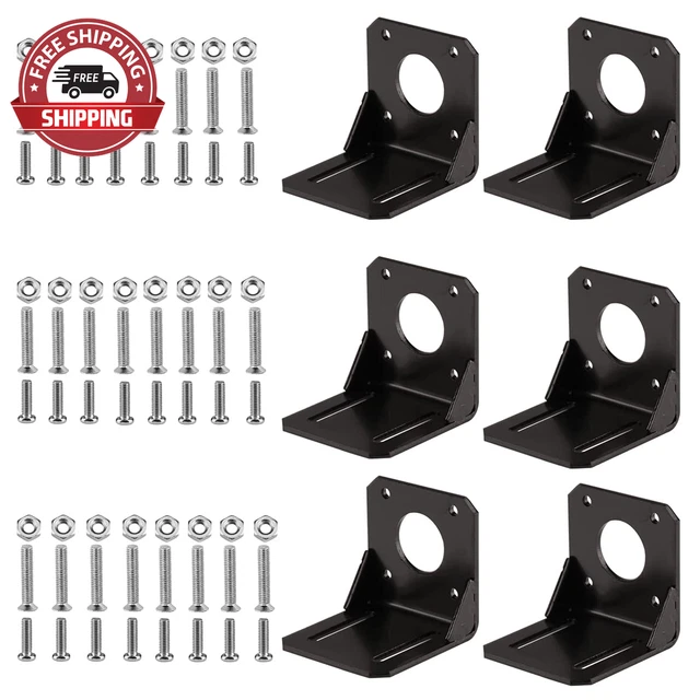 Stepper Motor Mounting Bracket, 6Pcs Steel Motor Mounting Nema17 Bracket, with M