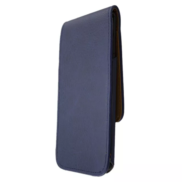 caseroxx Flap Pouch for HOMTOM S16 in blue made of real leather 2