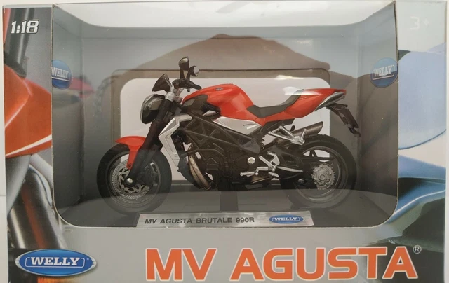 1:18 Mv Augusta Brutale 990R Welly Moto De Collecteur D'échelle Moulée Sous...