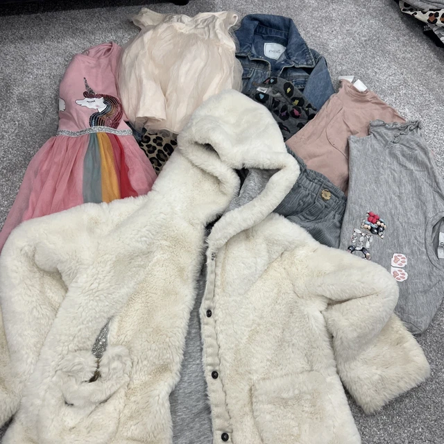 Little Girls Bundle Age 4-5 Next Fur Hooded Coat Zara, Next Dress, Jacket