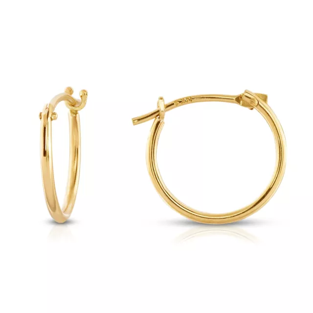 Petite Solid 14Kt Gold French Lock Hoops