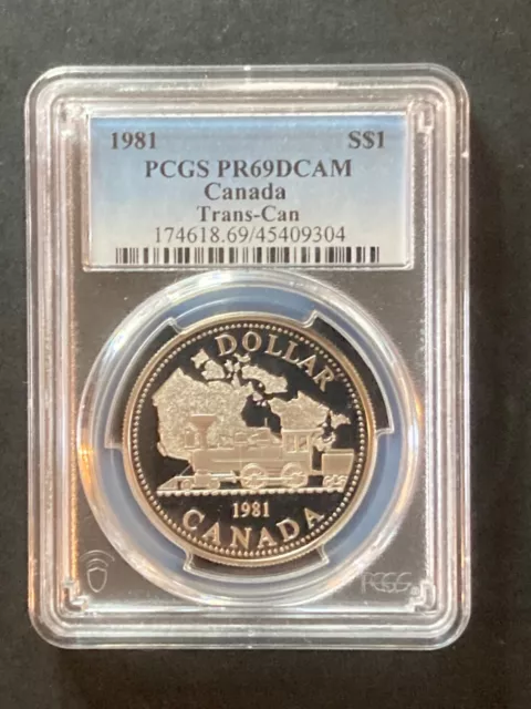 1981 Canada Silver Dollar - PCGS PR69 DCam - Trans Canada Railroad - (0015)