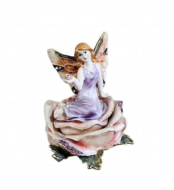 Impulse Metal Bejeweled Angel Fairy Trinket Small Jewelry Box