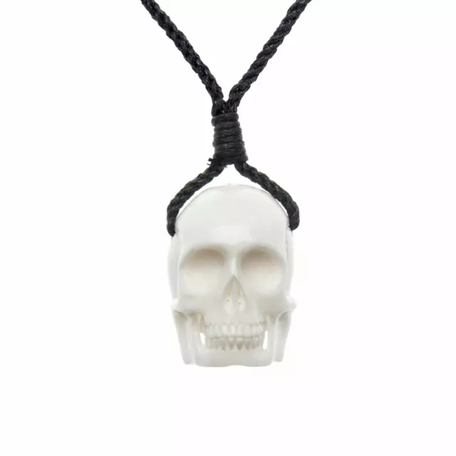 81stgeneration main de crane blanc Goth sculpte os collier pendentif