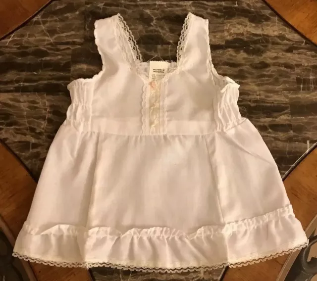 Vintage Slip Baby Girl White Ruffles Lace Full Slip Dressy 1980s 6 - 9 Months