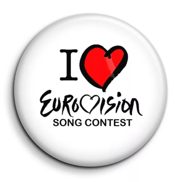 i love Eurovision song Contest Badge Epingle 38mm Button Pin