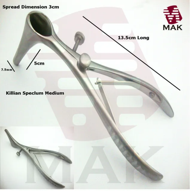 MAK Nasal Speculum Killian Medium (13.5 x 5cm) 3cm Spread ENT Instruments