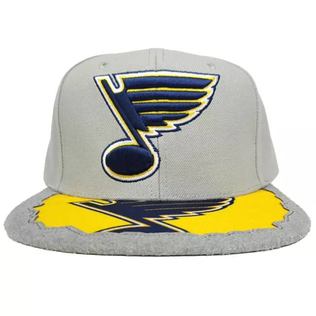 St. Louis Blues Mitchell & Ness NHL Snapback Sombrero 3D Logotipo Corte y Costura Gorra Artística Nuevo con Etiquetas