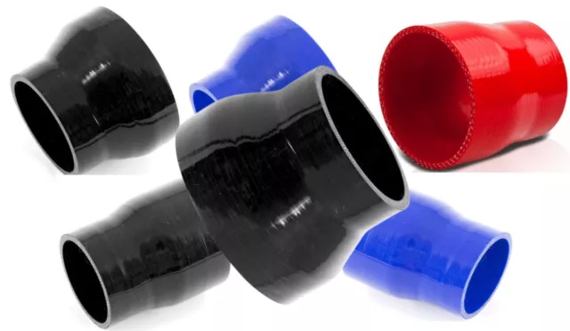 Silicone Straight Reducer, Red, Blue, Black, Various Diameters Tube Hose Coupler