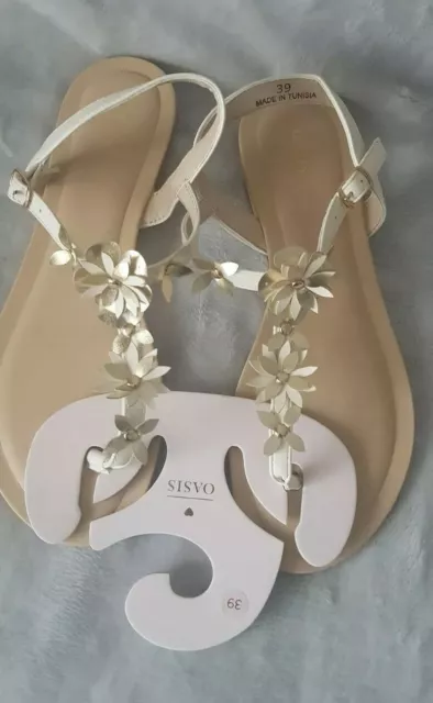 OASIS FLOWER TOE Post White Sandals 19.80 PicClick UK