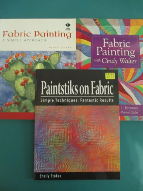 Quilting Books Lot of 3 Fabric Painting Instructional Illustrated