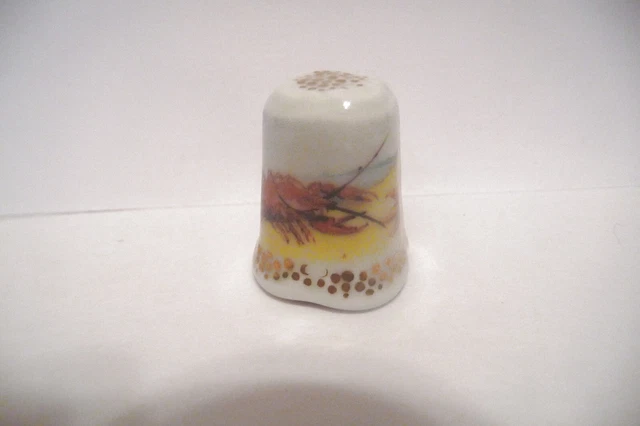 Thimble Lindner Porzellan Bavaria Zodiac Cancer "22-6-22.7"  W/Crab?