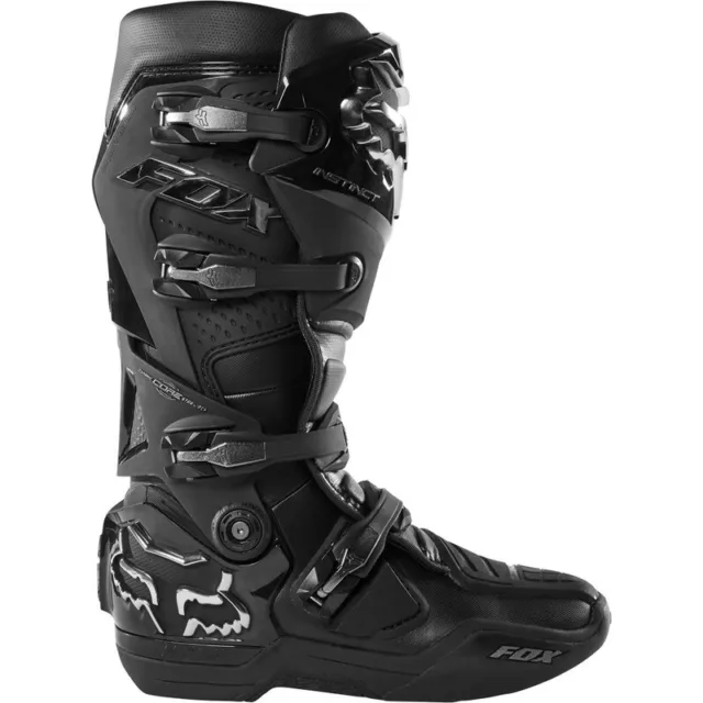 NEW Fox Instinct Black/Chrome Dirt Bike Boots 2