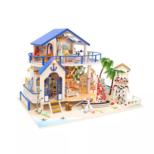 Kit de maison de poupée miniature à faire soi-même, petite maison avec  meubles, kit de maison miniature échelle 1:24, excellent cadeau artisanal  fait à la main pour anniversaire, fête des mères, librairie