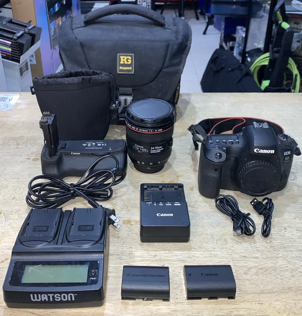 Canon EOS 6D Mark II 26.2 MP DSLR Camera W/ 24-70mm,Battery Grip BG-E21,2 Batter